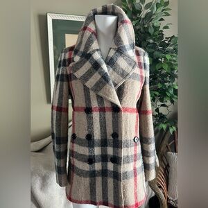 Burberry Plaid Wool Coat